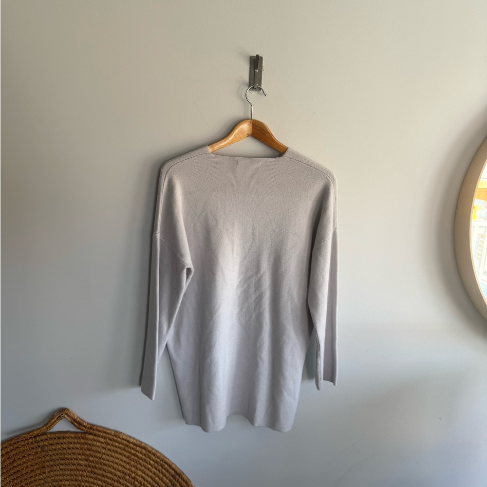 OAK + FORT Men's V-Neck Sweater - Soft Gray - Picture 5 of 5
